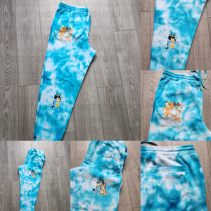 Blue Dog Tie Dyed Joggers